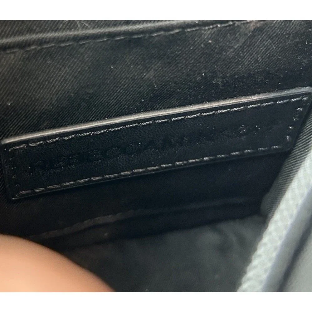 Rebecca Minkoff Black Quilted Front Flap Pebbled Leather Crossbody Bag Silver HW